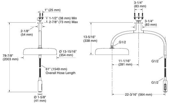 STATEMENT ICONIC DUAL SHOWER ARM W/FIT - KOHLER LUXURY -  ( CHROME - LUXURY - 0x0 mm - 0inchX0inch )