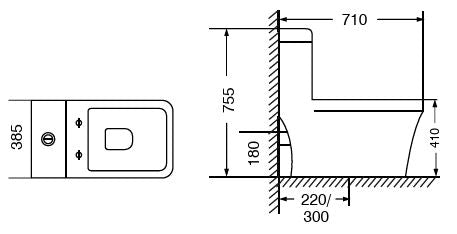 EWC 1PIECE UF SLIM/S/COVER S TRAP 300MM - AQUANT - ( WHITE - - 0x0 mm - 0inchX0inch )