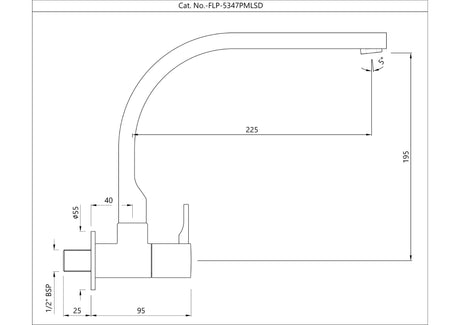 SINK COCK WITH LONG EXTENDED SWINGING SPOUT (WALL MOUNTED MODEL)WITH WALL FLANGE - JAQUAR FAUCETS - ( CHROME - FLORENTINE PRIME - 0x15 mm - 0inchX0.5inch )