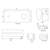 EXPOSED PART KIT OF SINGLE LEVER BASIN MIXER WALL MOUNTED - JAQUAR FAUCETS -  ( BLACK CHROME - VIGNETTE PRIME - 0x15 mm - 0inchX0.5inch )