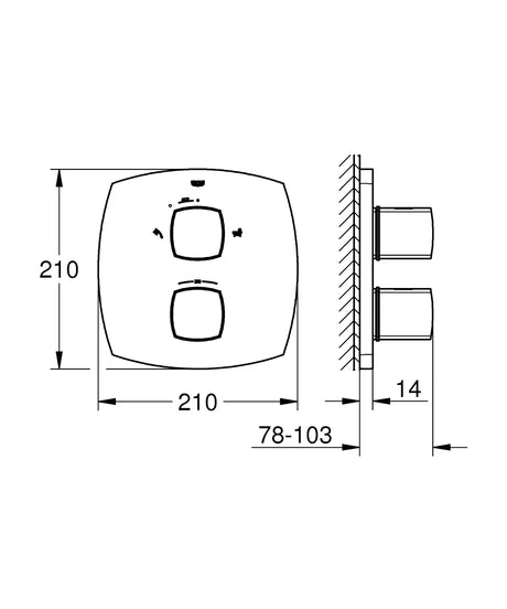 GRANDERA THERMOSTATIC BATH MIXER, 2-WAY DIVERTER - GROHE -  ( WARM SUNSET - G5 - GRANDERA - 0x0 mm - 0inchX0inch )