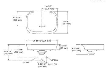 KOHLER VIVE GEO VESSEL CASHMERE - KOHLER PREMIUM -  ( CASHMERE - PREMIUM - 550x400 mm - 22inchX16inch )