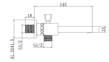 BUTTON SPOUT - AQUANT -  ( CHROME -  - 0x0 mm - 0inchx0inch )