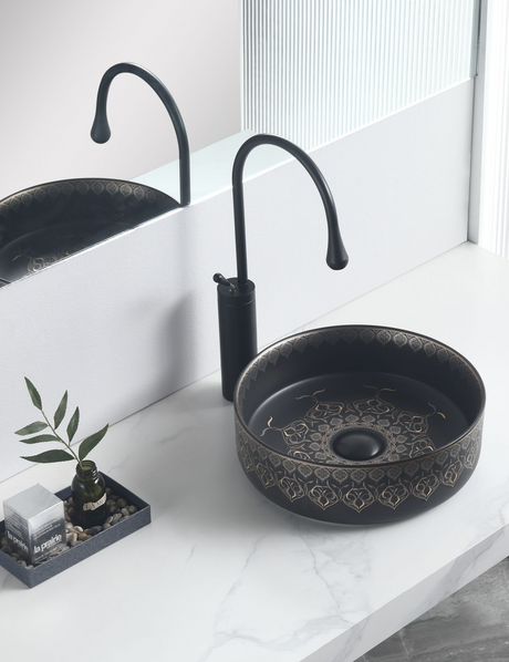 CERAMIC TABLE TOP WASH BASIN - BETTER LIVING -  (  - MOROCCON - 360x360 mm - 14.4inchX14.4inch )