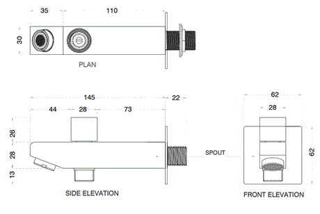 BUTTON SPOUT - AQUANT -  ( ROSE GOLD -  - 0x0 mm - 0inchx0inch )