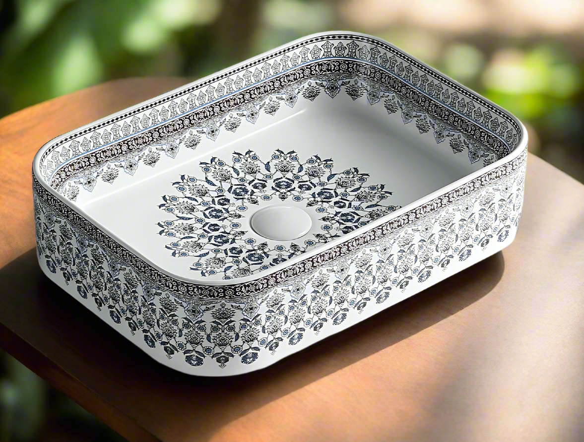 CERAMIC TABLE TOP WASH BASIN - BETTER LIVING -  (  - MOROCCON - 500x345 mm - 20inchX13.8inch )
