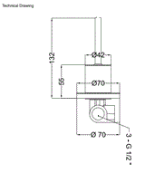 WALL MOUNTED DEUSH MIXER - AQUANT - ( POLISHED CHROME - JOYSTICK - 0x0 mm - 0inchX0inch )