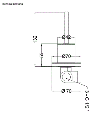 WALL MOUNTED DEUSHER MIXER - AQUANT - ( MATT BLACK - - 1005x52 mm - 40inchX2inch )