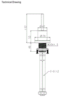 TABLE MOUNTED DEUSHER MIXER - AQUANT -  ( MATT BLACK -  - 1005x52 mm - 40inchX2inch )