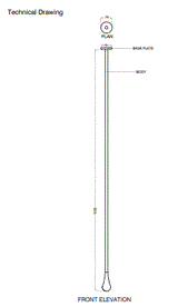 CEILING MOUNTED BRASS BASIN SPOUT - AQUANT -  ( GRAPHITE GREY -  - 1000x0 mm - 40inchX0inch )