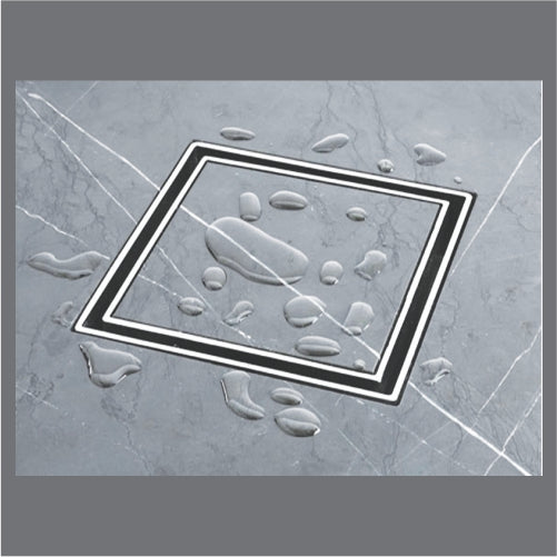 304 SS TILE INSERT WITH ANTI COCKROACH - AQUANT - ( CHROME - - 125x125 mm - 5inchX5inch )
