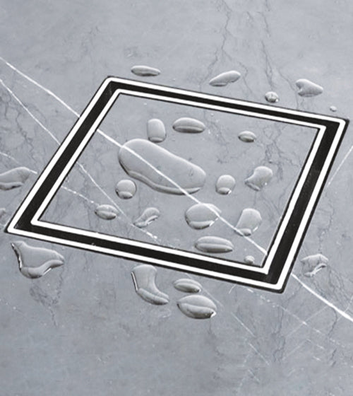 304 SS TILE INSERT WITH ANTI COCKROACH - AQUANT - ( CHROME - - 150x150 mm - 6inchX6inch )