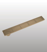 SHOWER CHANEL DRAINER 750 MM 304 SS W/BASE W/SIDE OUTLET - AQUANT -  ( BRUSHED GOLD -  - 750x100 mm - 30inchX4inch )
