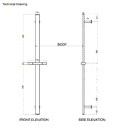 RECTANGULAR SLIDING BRASS BAR - AQUANT -  ( CHROME -  - 0x700 mm - 0inchX28inch )