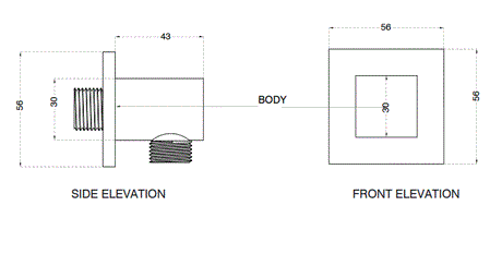 BRASS SQUARE WALL OUTLET - AQUANT -  ( MATT BLACK -  - 0x0 mm - 0inchx0inch )