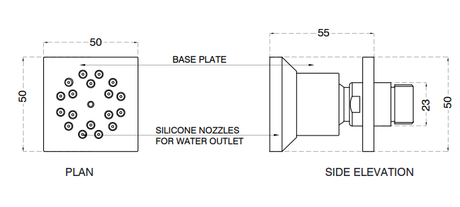 TWO FUNCTIONS BODY JET FLOW MASSAGE&MIST - AQUANT -  ( BRUSHED GOLD -  - 0x0 mm - 0inchx0inch )