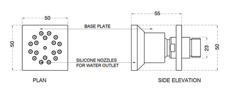 TWO FUNCTIONS BODY JET NORMAL, MIST - AQUANT -  ( CHROME -  - 0x0 mm - 0inchx0inch )