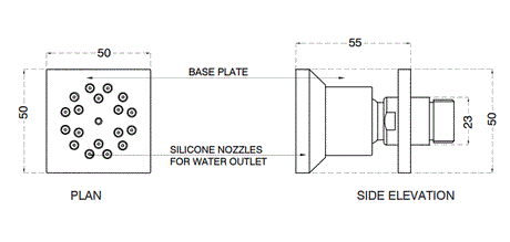 TWO FUNCTIONS BODY JET FLOW MASSAGE&MIST - AQUANT -  ( BRUSHED ROSE GOLD -  - 0x0 mm - 0inchx0inch )