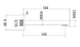 BRASS PLAIN SPOUT - AQUANT -  ( CHROME -  - 0x15 mm - 0inchX0.6inch )