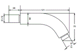 BRASS SHOWER ARM - AQUANT - ( CHROME - - 0x160 mm - 0inchX6.4inch )