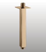 BRASS VERTICAL SQUARE SHOWER ARM - AQUANT -  ( BRUSHED GOLD -  - 200x0 mm - 8inchX0inch )