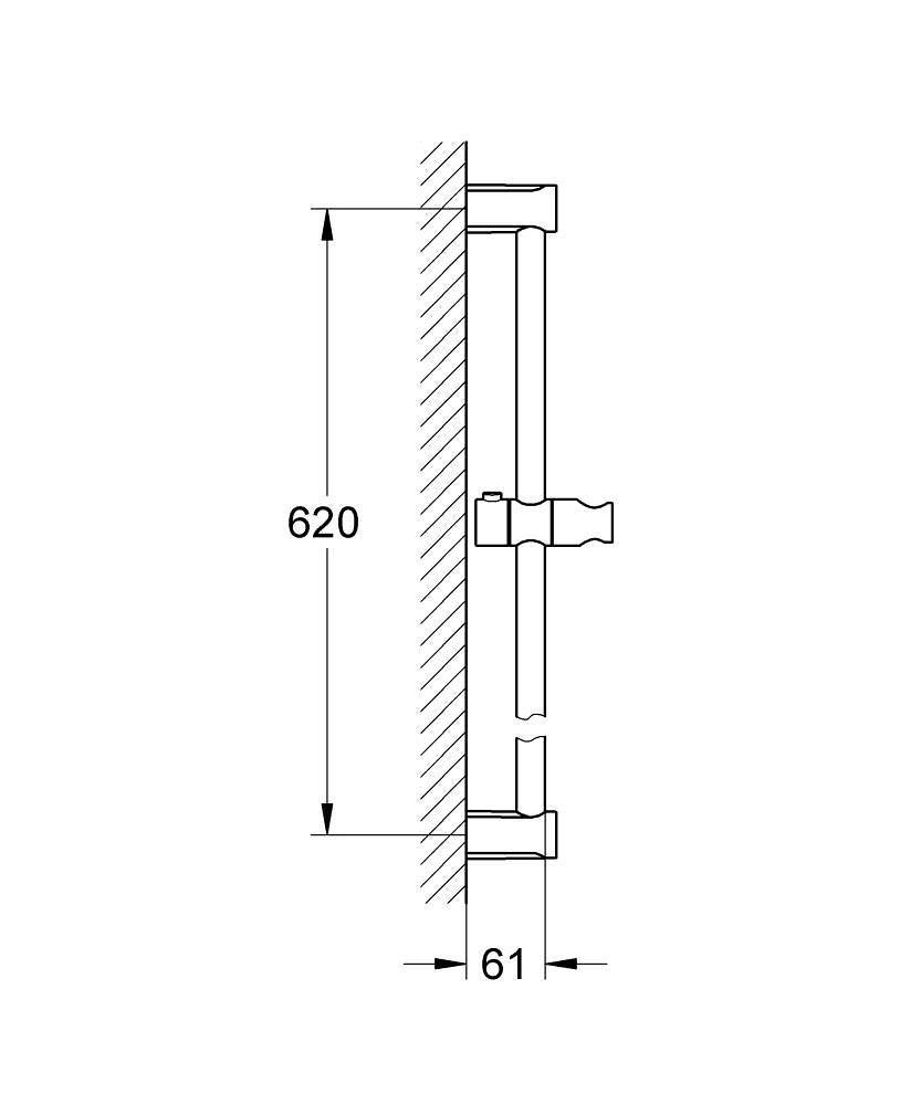 TEMPESTA COSMOPOLITAN SHOWER RAIL 600MM - GROHE -  ( CHROME - G3 - TEMPESTA - 0x15 mm - 0inchX0.6inch )
