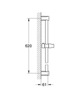 TEMPESTA COSMOPOLITAN SHOWER RAIL 600MM - GROHE -  ( CHROME - G3 - TEMPESTA - 0x15 mm - 0inchX0.6inch )