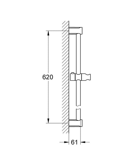 TEMPESTA COSMOPOLITAN SHOWER RAIL 600MM - GROHE -  ( CHROME - G3 - TEMPESTA - 0x15 mm - 0inchX0.6inch )