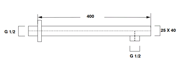 BRASS SHOWER ARM - AQUANT -  ( ROSE GOLD -  - 0x400 mm - 0inchX16inch )