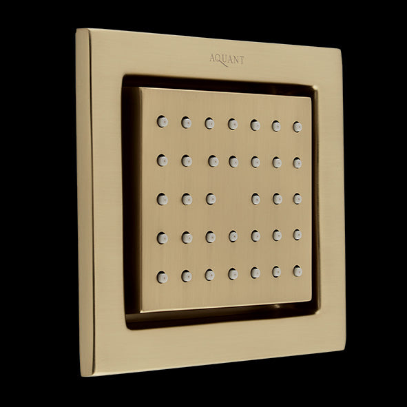 BRASS BODY SHWER BUILT IN CONC.SYSTEM - AQUANT -  ( BRUSHED GOLD -  - 140x140 mm - 6inchX6inch )