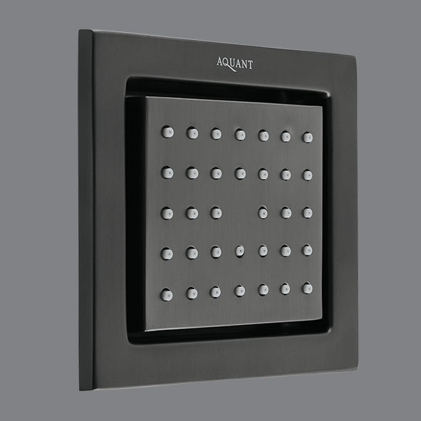 BRASS BODY SHWER BUILT IN CONC.SYSTEM - AQUANT -  ( GRAPHITE GREY -  - 140x140 mm - 6inchX6inch )
