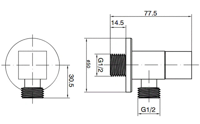 BRASS ANGLE VALVE W/FLANGE - AQUANT -  ( GRAPHITE GREY -  - 0x0 mm - 0inchx0inch )