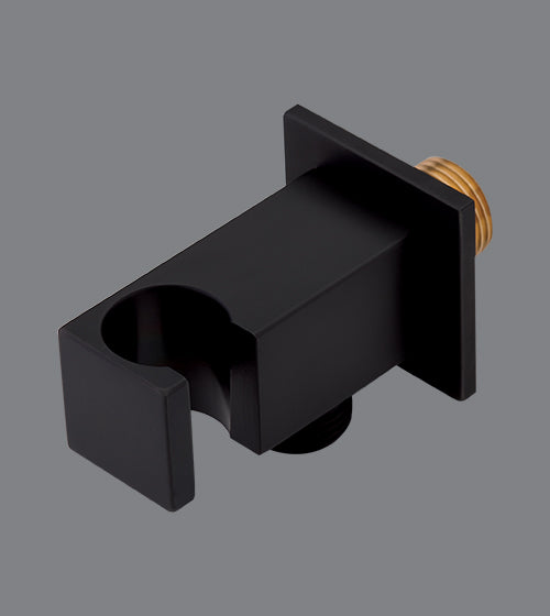 WALL OUTLET W/HAND SHOWER STAND BRASS - AQUANT -  ( MATT BLACK -  - 0x15 mm - 0inchX0.5inch )