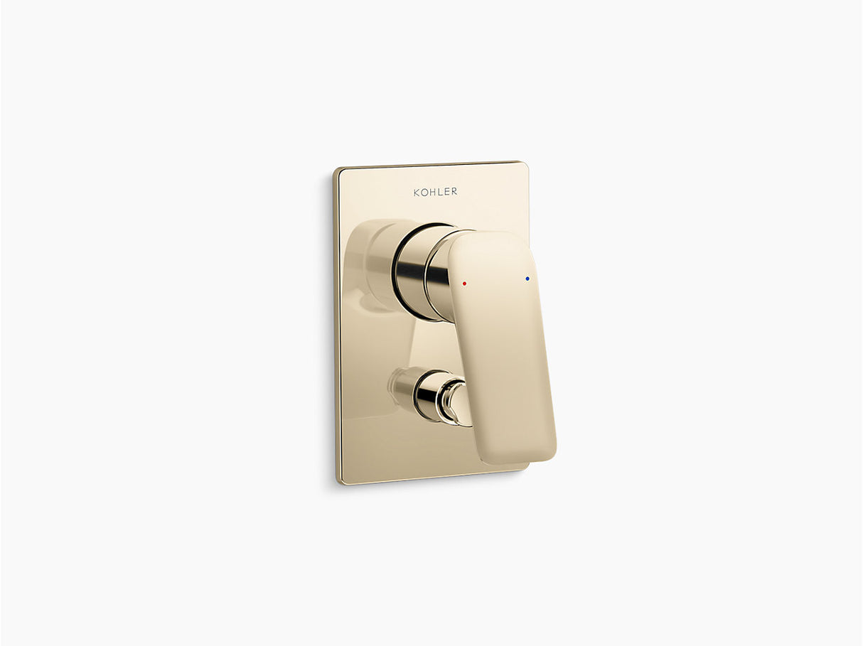 ENGAGE AQUA TURBO 230 VALVE TRIM WITH DIVERTER - KOHLER PREMIUM -  ( VIBRANT FRENCH GOLD - PREMIUM - 0x15 mm - 0inchX0.5inch )