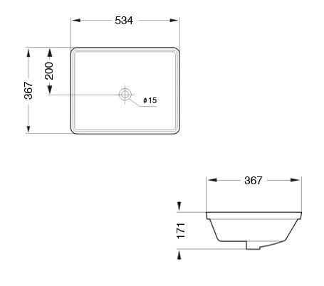 UNDER COUNTER WASH BASIN - AQUANT - ( ROYAL NAVY - - 534x367x171 mm - 21.36inchX14.68inchX6.8inch )