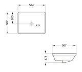 UNDER COUNTER WASH BASIN - AQUANT - ( ROYAL NAVY - - 534x367x171 mm - 21.36inchX14.68inchX6.8inch )