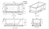 QUADRO SUPERIOR WHIRLPOOL - ARTIZE WELLNESS -  ( WHITE - WHIRLPOOL - 1900x900 mm - 76inchX36inch )