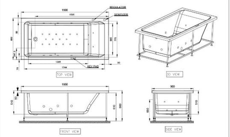 QUADRO SUPERIOR WHIRLPOOL - ARTIZE WELLNESS -  ( WHITE - WHIRLPOOL - 1900x900 mm - 76inchX36inch )