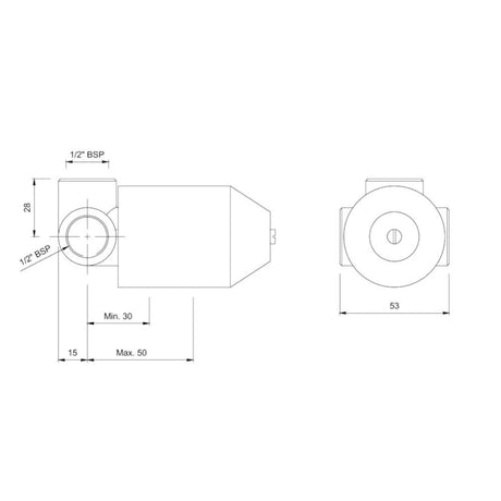 CONCEALED BODY FOR SINGLE LEVER DEUSCH M - JAQUAR FAUCETS -  ( CHROME - ALLIED - 0x15 mm - 0inchX0.5inch )