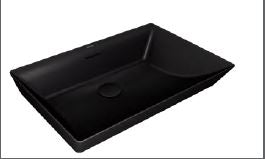 BRAZN RECTANGLE TABLE MOUNT WASH BASIN W/O FAUCET DECK - KOHLER LUXURY -  ( HONED BLACK - LUXURY - 584x407 mm - 23.36inchX16.28inch )