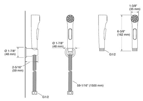 ELATE HEALTH FAUCET WITH HOSE & BRACKET - KOHLER PREMIUM -  ( VIBRANT BRUSHED ROSE GOLD - PREMIUM - 0x0 mm - 0inchX0inch )