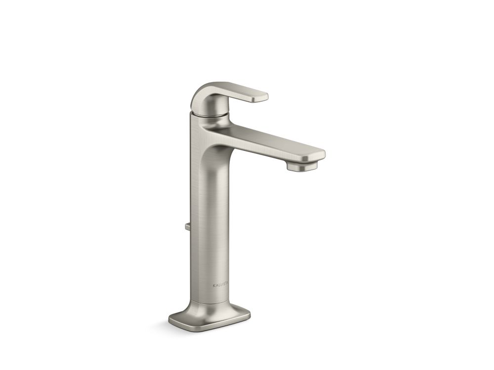 KALLISTA PRESE SINGLE CONTROL SINK FAUCET, T/M TALL SPOUT, LEVER HANDLE WITH BRAIDED PIPE - KOHLER LUXURY -  ( BRUSHED NICKEL - LUXURY - 0x15 mm - 0inchX0.5inch )