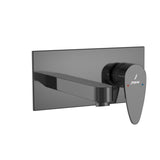 EXPOSED PART KIT OF SINGLE LEVER BASIN MIXER WALL MOUNTED - JAQUAR FAUCETS -  ( BLACK CHROME - VIGNETTE PRIME - 0x15 mm - 0inchX0.5inch )