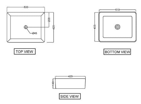 TABLE TOP BASIN - JAQUAR SWARE - ( GRM - JDS - 510x400 mm - 20.4inchX16inch )