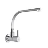 SINK COCK WITH LONG EXTENDED SWINGING SPOUT (WALL MOUNTED MODEL)WITH WALL FLANGE - JAQUAR FAUCETS - ( CHROME - FLORENTINE PRIME - 0x15 mm - 0inchX0.5inch )