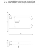 GRAB BAR VERTICAL SWING - JAQUAR FAUCETS -  ( BLACK MATT -  - 0x15 mm - 0inchX0.5inch )