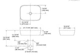 APT VESSEL WALL MOUNTED WASH BASIN W/TAP HOLE - KOHLER POPULAR -  ( WHITE - POPULAR - 550x400 mm - 22inchX16inch )