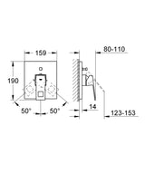 EUROCUBE 1-HANDLE BATH/SHOWER MIXER - GROHE -  ( CHROME - G4 - EUROCUBE - 0x0 mm - 0inchX0inch )