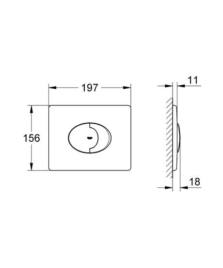 SKATE AIR FLUSH PLATE - GROHE -  ( CHROME - G3 - SKATE AIR - 0x0 mm - 0inchX0inch )