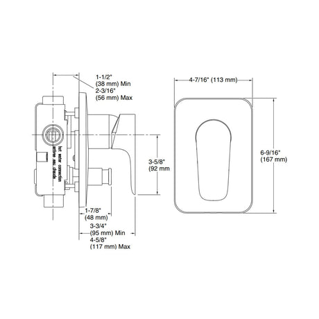 ALEO-EXPOSED BATH AND SHOWER TRIM - KOHLER PREMIUM -  ( POLISHED CHROME - PREMIUM - 0x15 mm - 0inchX0.5inch )